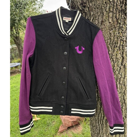 Y2K Women’s True Religion Classic Horseshoe Varsity Jacket Size L $329 Oldstock - Picture 5 of 7
